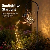 EONLION Light+Hook Solar Powered Watering Can Light LED String Garden in Bronze | Size: 100 cm