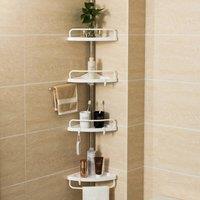 EONLION White Plastic 4 Tier Non Rust Telescopic Bathroom Corner Shelf Rack