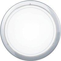 Eglo Planet 1 Chrome Metal & Glass Semi Sphere Flush Wall Light in Metallic Silver