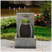 Garden Sanctuary Solar-Powered Garden Decor Water Fountain in Natural