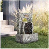 H&O Direct Outdoor Creative Solar-Powered Garden Water Fountain Decor in Natural