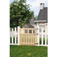 Living and Home 90x90cm Outdoor Rectangular Wooden Garden Gate Fence Door in Natural | Size: 90x90 cm