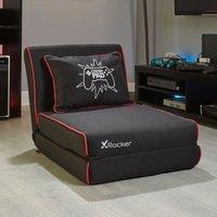 X Rocker Crash Pad Jr Fold Out Z Frame Futon & Gaming Chair in Black | Size: Single