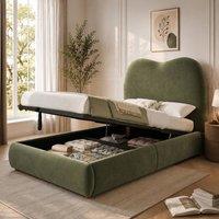 Rolipo Green Velvet Single Bed 3ft 90x190cm with Hydraulic Storage | Size: Double