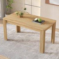 Rolipo Oak Coloured 4 Seater MDF Rectangle Modern Dining Table in Brown