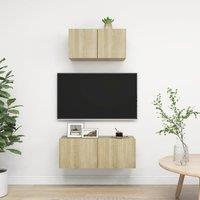 Berkfield Home 2 Piece TV Cabinet Set Sonoma Oak Engineered Wood in Brown