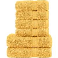 Berkfield Home 6 Piece Premium Towel Set SOLUND Gold 600 gsm