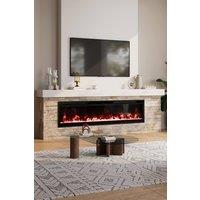 H&O Direct 40/50/60inch Electric Fireplace in Black | Size: Single