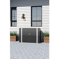 H&O Direct Outdoor Steel Trash Can Bicycle Storage Shed in Black