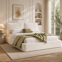 Rolipo Double Ottoman Storage Bed 4FT6 Upholstered Chenille Beige