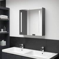 Berkfield Home LED Bathroom Mirror Cabinet Grey 62x14x60 cm | Size: 62 x 14 x 60 cm