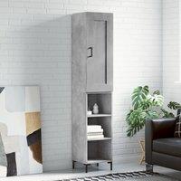 Berkfield Home Highboard Concrete Grey 34.5x34x180 cm Engineered Wood