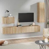 Berkfield Home 4 Piece TV Cabinet Set Sonoma Oak Engineered Wood in Brown