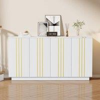 ModernLuxe Sideboard storage cabinet with 4 doors & adjustable shelves in White