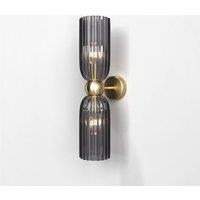 Netlighting Maytoni Antic Modern 2 Light Up & Down Wall Lamp Gold Grey Shade E14