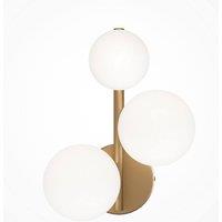 Netlighting Maytoni Dallas Modern 3 Light Wall Lamp Gold Matte White Shade G9