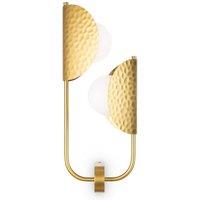 Netlighting Tropic I Modern Wall Lamp Brass 2xG9 White Shade in Gold