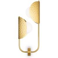 Netlighting Tropic II Modern Wall Lamp Brass 2xG9 White Shade in Gold
