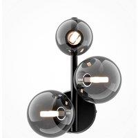Netlighting Maytoni Dallas Modern 3 Light Wall Lamp Black Smoky Shade G9