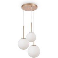 Netlighting Basic Form Modern Cluster Pendant Ceiling Light Gold 3xE14 White Shade