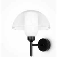 Netlighting Memory Modern Dome Wall Lamp Black 1xE14 Glass Shade
