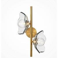 Netlighting Miracle Modern Wall Lamp Brass 2xG9 Glass Shade in Gold