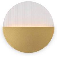 Netlighting Jupiter Modern Integrated LED Wall Lamp Brass 3000K 200lm White Shade in Gold