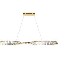 Netlighting Krone Modern 100cm Bar Pendant Brass 3000K 1900lm Crystal Shade in Gold