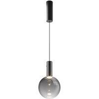 Netlighting Nebula Modern 20cm Globe Pendant Black 3000K 400lm Smoky Shade