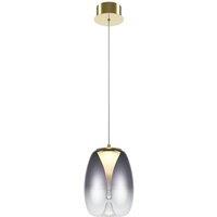 Netlighting Splash Modern Dome Pendant Ceiling Light Gold 3000K 280lm Smoky Shade