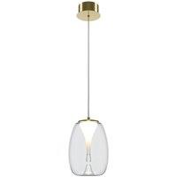 Netlighting Splash Modern Dome Pendant Ceiling Light Gold 3000K 620lm Glass Shade