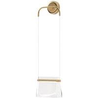 Netlighting Cabaret Hanging Modern Wall Lamp Brass 3000K 850lm Glass Shade in Gold