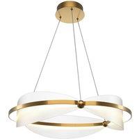 Netlighting Breeze Modern Pendant Ceiling Light Brass 3000K 2700lm Acrylic Shade in Gold