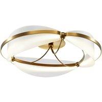 Netlighting Breeze Modern Semi Ceiling Light Brass 2700lm Acrylic Shade in Gold