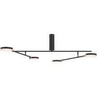 Netlighting Fad Modern 2 Arm Bar Semi Flush Ceiling Light Black 3000K 1450lm
