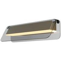 Netlighting Flat Modern 30cm Wall Lamp Black & Brass 3000K 730lm Grey Shade in Gold