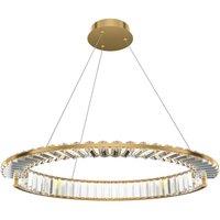 Netlighting Krone Modern 60cm Pendant Brass 3000K 2340lm Crystal Shade in Gold