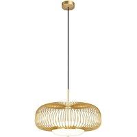 Netlighting Levitation Modern Wire Frame Pendant Brass 3000K 500lm White Shade in Gold