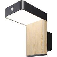 Netlighting Nordis Outdoor Modern PIR Wall Lamp Black Solar LED Dimmable IP65