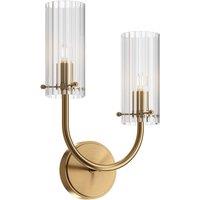 Netlighting Arco Neoclassic Wall Lamp Brass Glass Shade in Gold