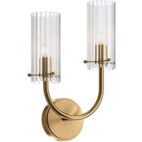 Netlighting Arco Neoclassic Wall Lamp Brass Glass Shade in Gold