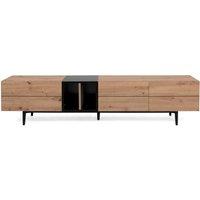 CALICOSY TV Stand With 3 Doors & 2 Shelves, 195 Cm Wide - Nola in Light Brown