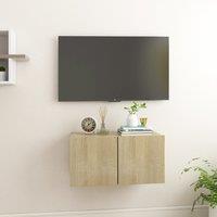 Berkfield Home Hanging TV Cabinet Sonoma Oak 60x30x30 cm in Brown | Size: 60 x 30 x 30 cm