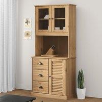 Berkfield Home Highboard VIGO 78x40x175 cm Solid Wood Pine in Brown | Size: 78 x 40 x 175 cm