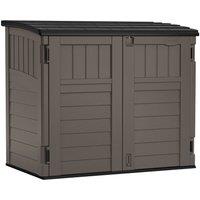 Rowlinsons Stow-Away Store with Assembly - Resin - L83xW135xH116 cm - Stone Grey