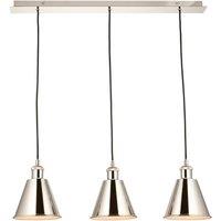 Netlighting Hal Ceiling Spotlight Bar Bright Nickel Plate 3x E27 in Silver