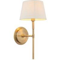 Netlighting Rennes & Cici Wall Lamp Shade Brass Plate & Ivory Linen in Gold