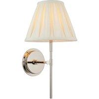 Netlighting Rennes & Carla Wall Lamp with Shade Bright Nickel Plate & Cream Fabric