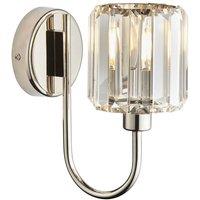 Netlighting Berenice Glass Shade Wall Lamp Bright Nickel in Silver
