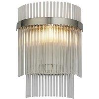 Netlighting Marietta Glass Shade Wall Lamp Bright Nickel in Silver